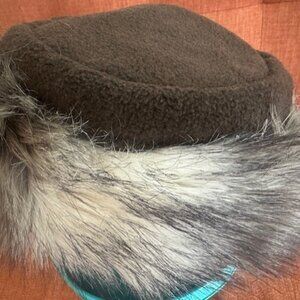 Mad Cap Pillbox Hat with Faux Fur